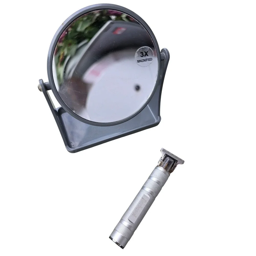 Barbasol Rechargeable T-Blade Hair Trimmer and 3X Magnification Vanity Mirror Z1